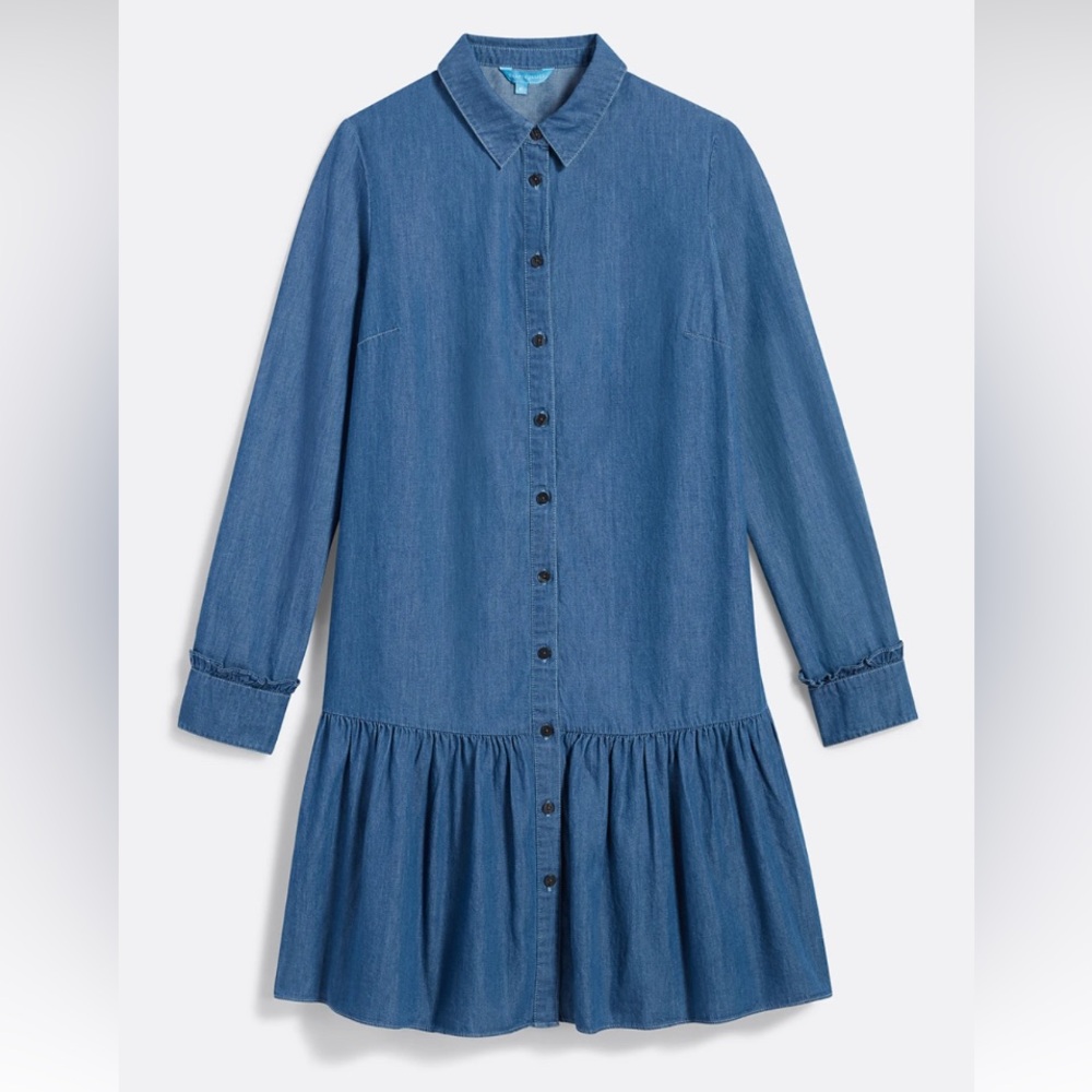Draper James chambray button down flounce dress!